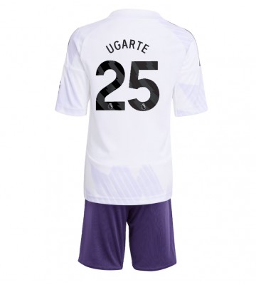 Manchester United Manuel Ugarte #25 Bortatröja Barn 2025-26 Kortärmad (+ Korta byxor)