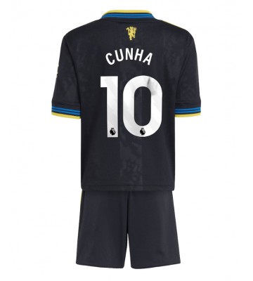 Manchester United Matheus Cunha #10 Tredje Tröja Barn 2025-26 Kortärmad (+ Korta byxor)