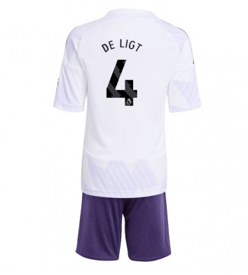 Manchester United Matthijs de Ligt #4 Bortatröja Barn 2025-26 Kortärmad (+ Korta byxor)