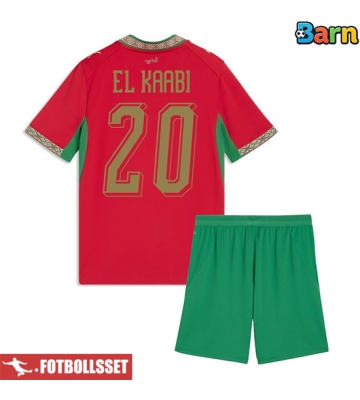 Marocko Ayoub El Kaabi #20 Hemmatröja Barn VM 2026 Kortärmad (+ Korta byxor)