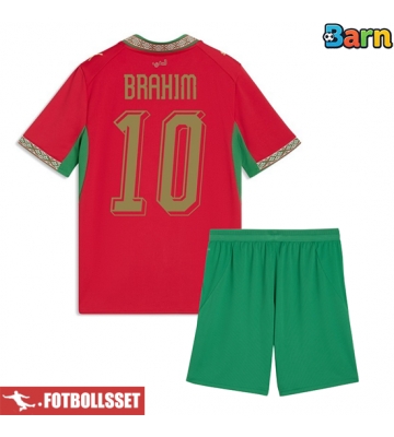 Marocko Brahim Diaz #10 Hemmatröja Barn VM 2026 Kortärmad (+ Korta byxor)