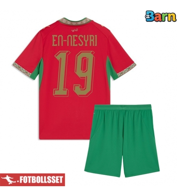 Marocko Youssef En-Nesyri #19 Hemmatröja Barn VM 2026 Kortärmad (+ Korta byxor)