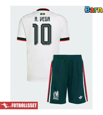 Mexiko Alexis Vega #10 Bortatröja Barn VM 2026 Kortärmad (+ Korta byxor)