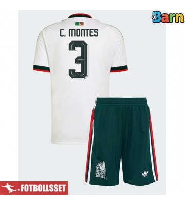 Mexiko Cesar Montes #3 Bortatröja Barn VM 2026 Kortärmad (+ Korta byxor)