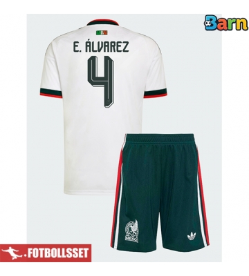 Mexiko Edson Alvarez #4 Bortatröja Barn VM 2026 Kortärmad (+ Korta byxor)