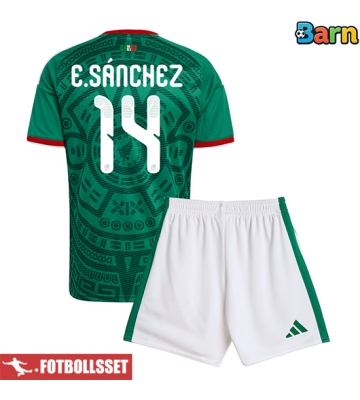 Mexiko Erick Sanchez #14 Hemmatröja Barn VM 2026 Kortärmad (+ Korta byxor)