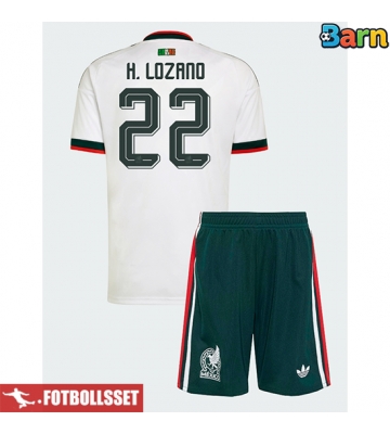 Mexiko Hirving Lozano #22 Bortatröja Barn VM 2026 Kortärmad (+ Korta byxor)