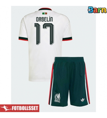 Mexiko Orbelin Pineda #17 Bortatröja Barn VM 2026 Kortärmad (+ Korta byxor)