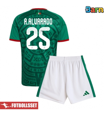 Mexiko Roberto Alvarado #25 Hemmatröja Barn VM 2026 Kortärmad (+ Korta byxor)