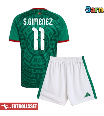 Mexiko Santiago Gimenez #11 Hemmatröja Barn VM 2026 Kortärmad (+ Korta byxor)