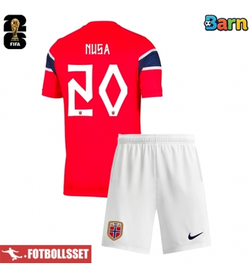 Norge Antonio Nusa #20 Hemmatröja Barn VM 2026 Kortärmad (+ Korta byxor)