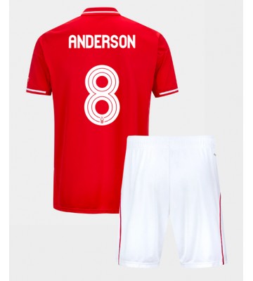 Nottingham Forest Elliot Anderson #8 Hemmatröja Barn 2025-26 Kortärmad (+ Korta byxor)
