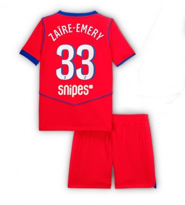 Paris Saint-Germain Warren Zaire-Emery #33 Tredje Tröja Barn 2025-26 Kortärmad (+ Korta byxor)