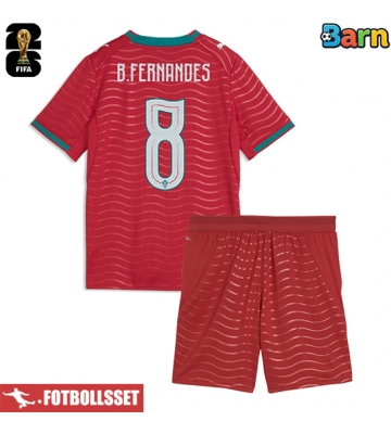 Portugal Bruno Fernandes #8 Hemmatröja Barn VM 2026 Kortärmad (+ Korta byxor)