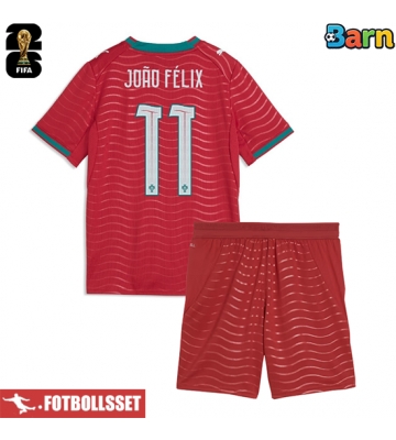 Portugal Joao Felix #11 Hemmatröja Barn VM 2026 Kortärmad (+ Korta byxor)