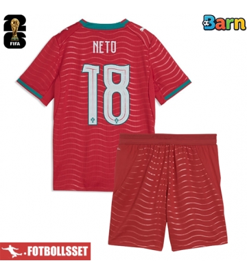 Portugal Pedro Neto #18 Hemmatröja Barn VM 2026 Kortärmad (+ Korta byxor)