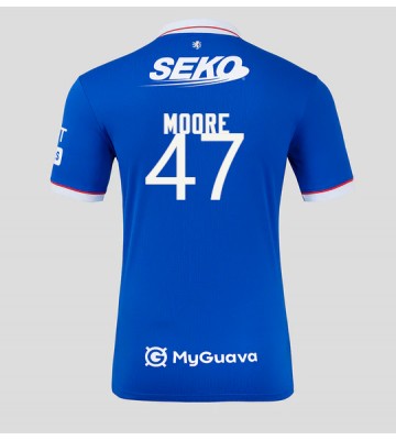 Rangers Mikey Moore #47 Hemmatröja 2025-26 Kortärmad