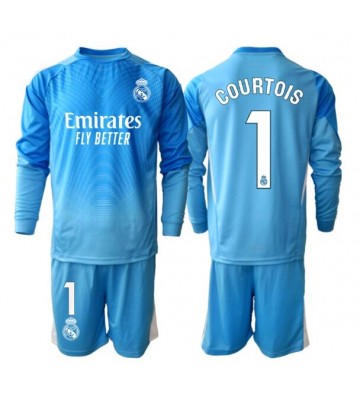 Real Madrid Thibaut Courtois #1 Målvakt Hemmatröja Barn 2025-26 Långärmad (+ Korta byxor)