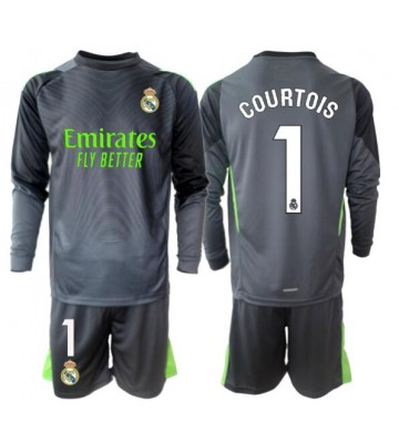 Real Madrid Thibaut Courtois #1 Målvakt Tredje Tröja Barn 2025-26 Långärmad (+ Korta byxor)