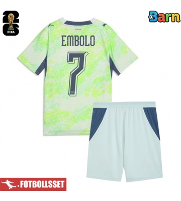Schweiz Breel Embolo #7 Bortatröja Barn VM 2026 Kortärmad (+ Korta byxor)