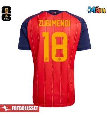 Spanien Martin Zubimendi #18 Hemmatröja VM 2026 Kortärmad