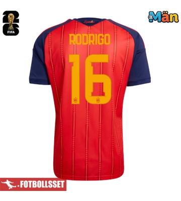Spanien Rodri Hernandez #16 Hemmatröja VM 2026 Kortärmad