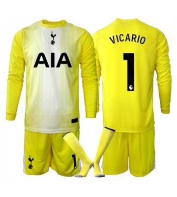 Tottenham Hotspur Guglielmo Vicario #1 Målvakt Tredje Tröja Barn 2025-26 Långärmad (+ Korta byxor)