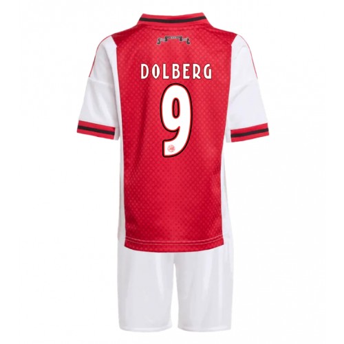 Ajax Kasper Dolberg #9 Hemmatröja Barn 2025-26 Kortärmad (+ Korta byxor)
