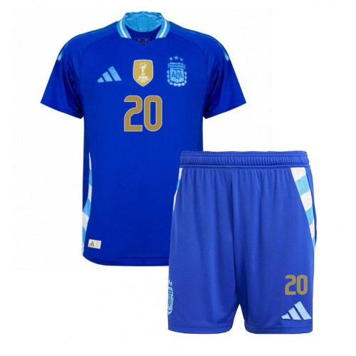Argentina Alexis Mac Allister #20 Bortatröja Barn Copa America 2024 Kortärmad (+ Korta byxor)