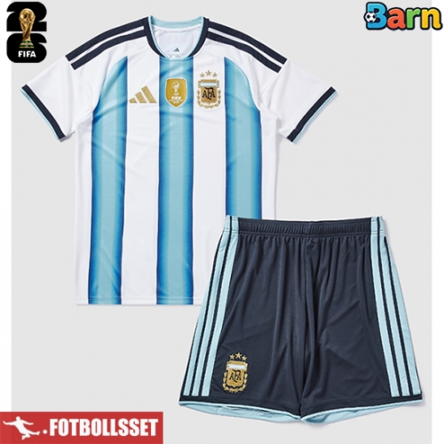 Argentina Hemmatröja Barn VM 2026 Kortärmad (+ Korta byxor)