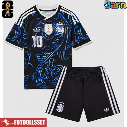 Argentina Lionel Messi #10 Bortatröja Barn VM 2026 Kortärmad (+ Korta byxor)
