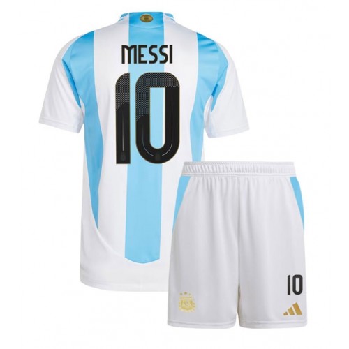 Argentina Lionel Messi #10 Hemmatröja Barn Copa America 2024 Kortärmad (+ Korta byxor)
