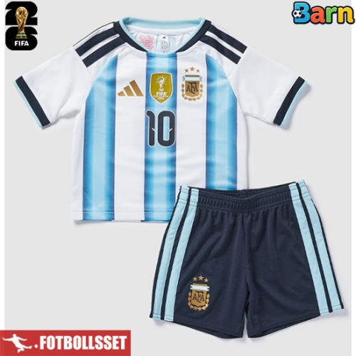 Argentina Lionel Messi #10 Hemmatröja Barn VM 2026 Kortärmad (+ Korta byxor)