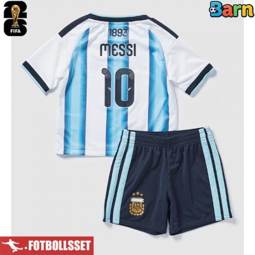 Argentina Lionel Messi #10 Hemmatröja Barn VM 2026 Kortärmad (+ Korta byxor)