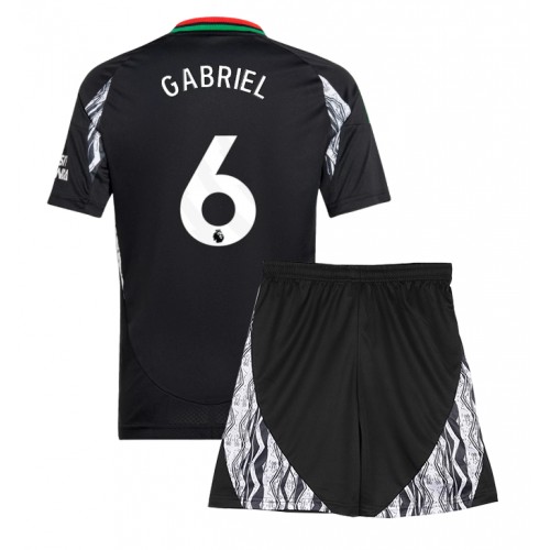 Arsenal Gabriel Magalhaes #6 Bortatröja Barn 2024-25 Kortärmad (+ Korta byxor)