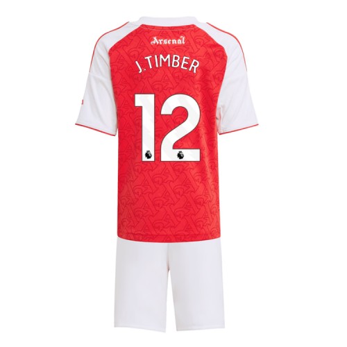 Arsenal Jurrien Timber #12 Hemmatröja Barn 2025-26 Kortärmad (+ Korta byxor)