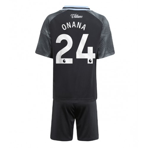 Aston Villa Amadou Onana #24 Bortatröja Barn 2025-26 Kortärmad (+ Korta byxor)