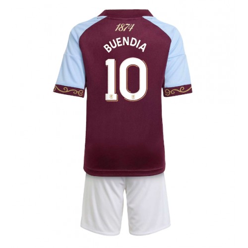Aston Villa Emiliano Buendia #10 Hemmatröja Barn 2025-26 Kortärmad (+ Korta byxor)