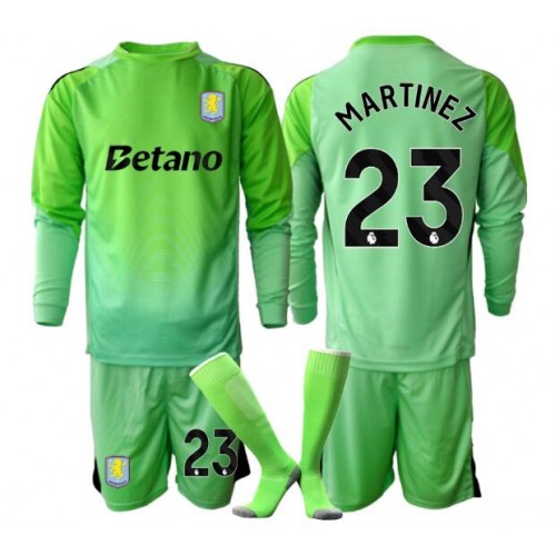 Aston Villa Emiliano Martinez #23 Målvakt Bortatröja Barn 2025-26 Långärmad (+ Korta byxor)