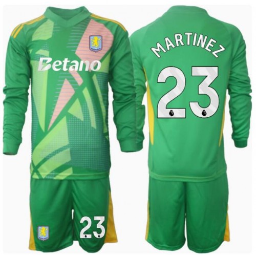 Aston Villa Emiliano Martinez #23 Målvakt Hemmatröja Barn 2024-25 Långärmad (+ Korta byxor)