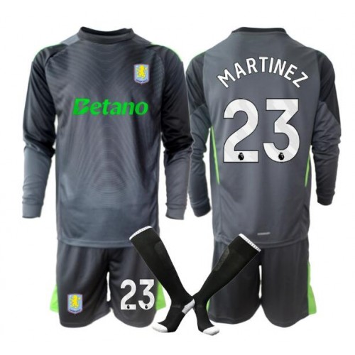 Aston Villa Emiliano Martinez #23 Målvakt Hemmatröja Barn 2025-26 Långärmad (+ Korta byxor)