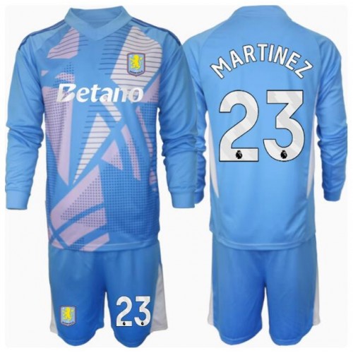 Aston Villa Emiliano Martinez #23 Målvakt Tredje Tröja Barn 2024-25 Långärmad (+ Korta byxor)