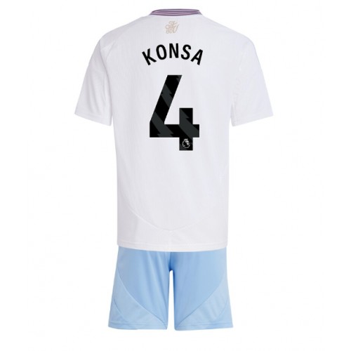 Aston Villa Ezri Konsa #4 Bortatröja Barn 2024-25 Kortärmad (+ Korta byxor)