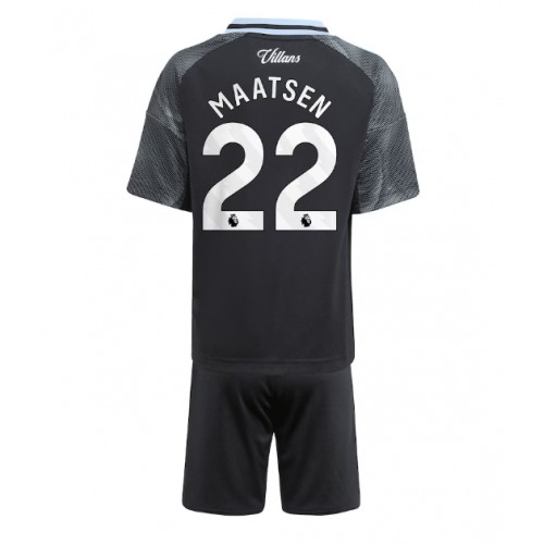 Aston Villa Ian Maatsen #22 Bortatröja Barn 2025-26 Kortärmad (+ Korta byxor)