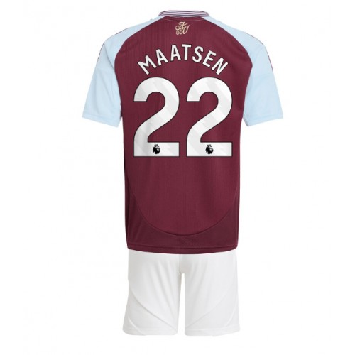 Aston Villa Ian Maatsen #22 Hemmatröja Barn 2024-25 Kortärmad (+ Korta byxor)