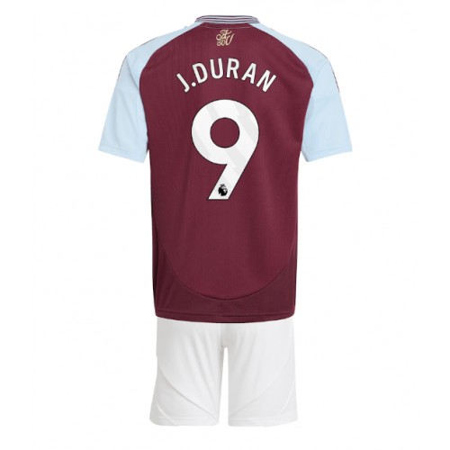 Aston Villa Jhon Duran #9 Hemmatröja Barn 2024-25 Kortärmad (+ Korta byxor)
