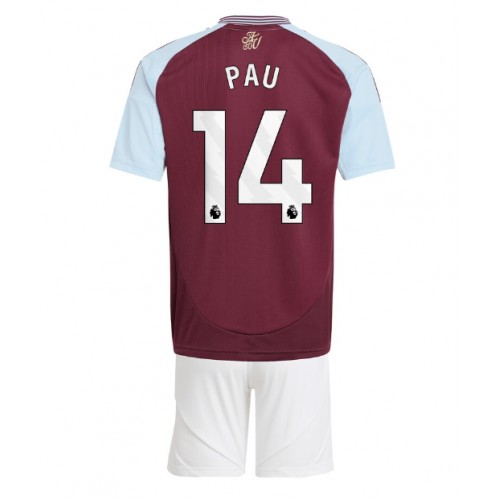 Aston Villa Pau Torres #14 Hemmatröja Barn 2024-25 Kortärmad (+ Korta byxor)