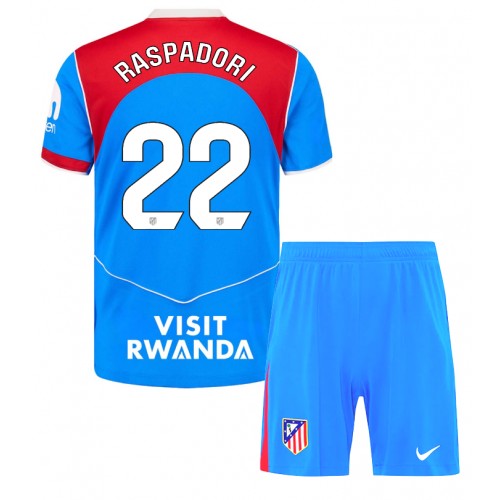 Atletico Madrid Giacomo Raspadori #22 Tredje Tröja Barn 2025-26 Kortärmad (+ Korta byxor)