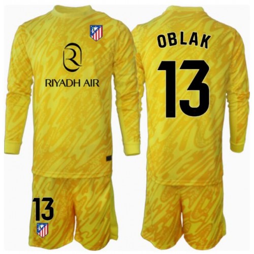 Atletico Madrid Jan Oblak #13 Målvakt Tredje Tröja Barn 2024-25 Långärmad (+ Korta byxor)