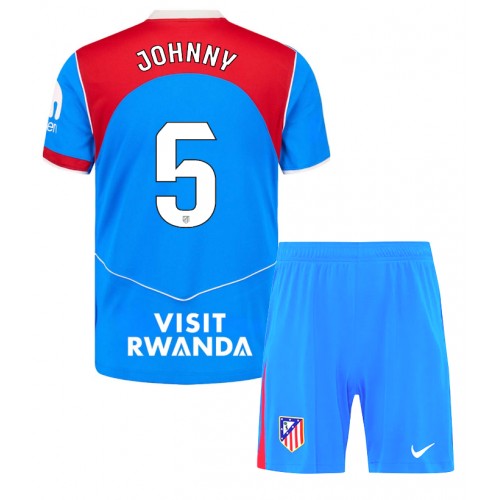 Atletico Madrid Johnny Cardoso #5 Tredje Tröja Barn 2025-26 Kortärmad (+ Korta byxor)